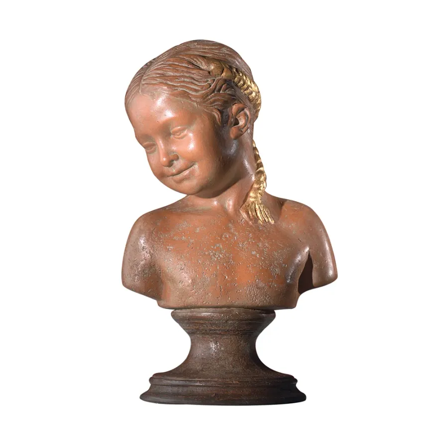 obrazek 1 Głowa dziewczynki z obrotową podstawą z terakoty H.40xL.25xP.25 cm