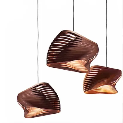 Picture Futuristic lamp for the living room made of plywood
