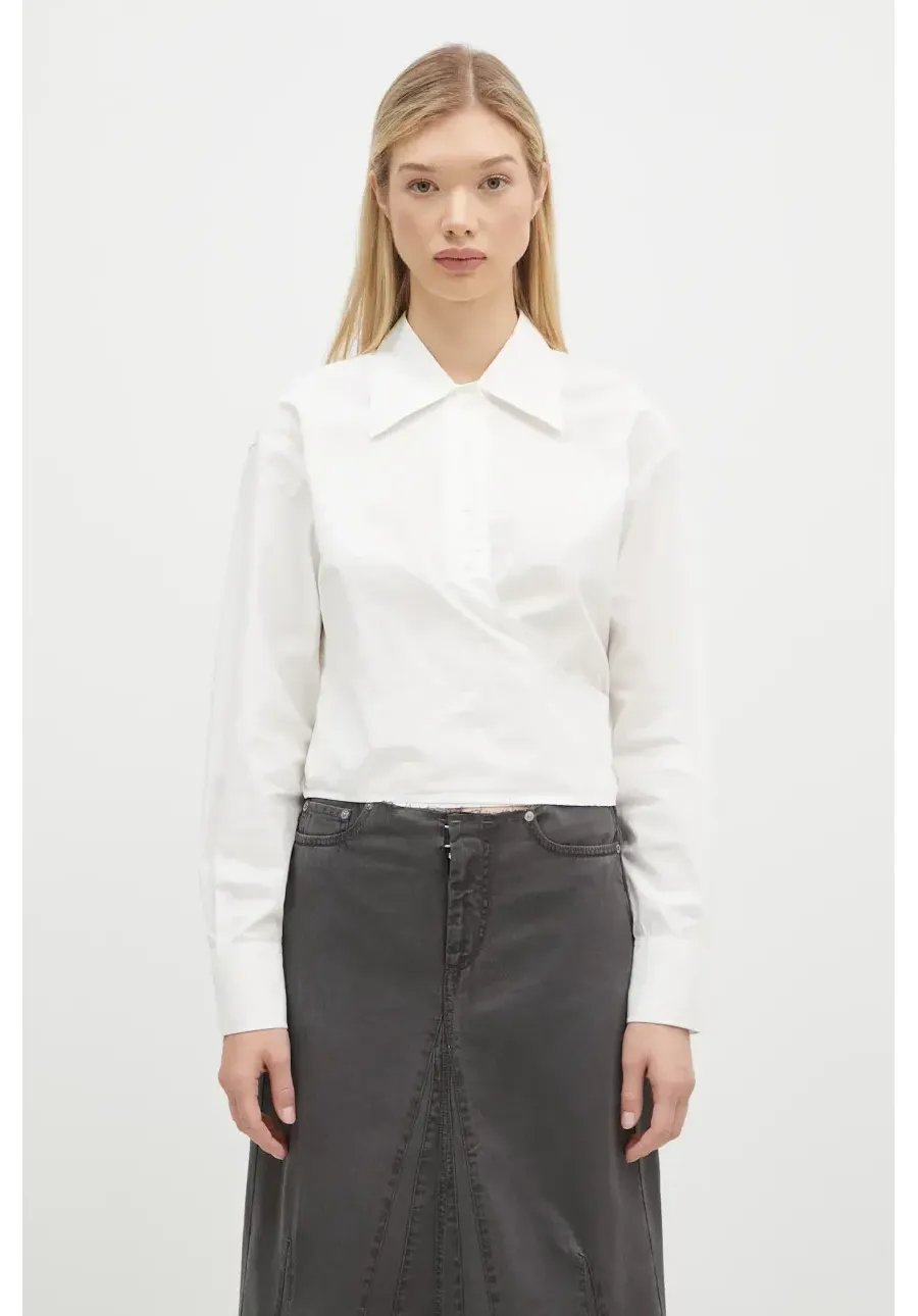 obrazek 1 Our Legacy koszula bawełniana Nannas Shirt damska kolor biały regular z kołnierzykiem klasycznym W4242NW