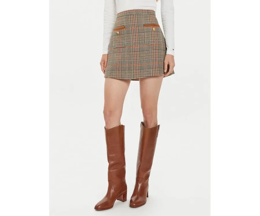 obrazek 1 Tommy Hilfiger Spódnica mini WW0WW43013 Brązowy Regular Fit