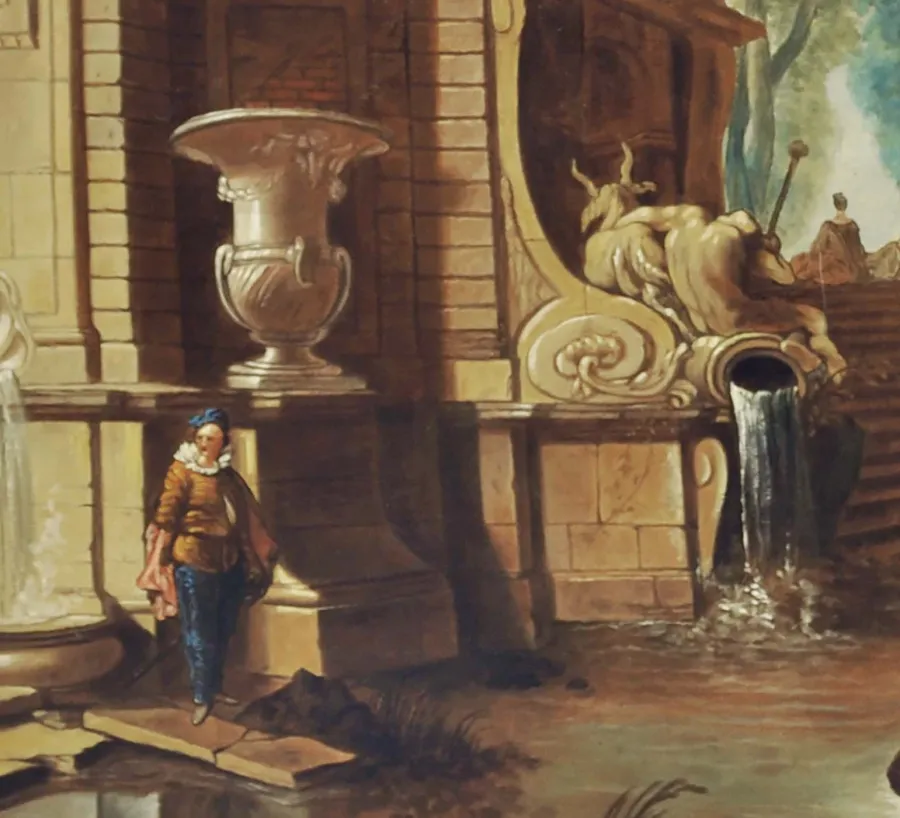 obrazek 3 Włoski krajobraz w stylu rzymskiej szkoły neoklasycznej 70x100 cm - Giancarlo D’Este