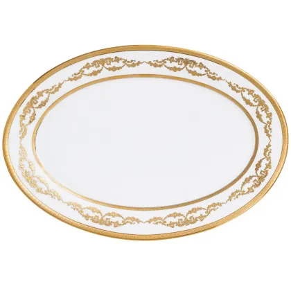 Zdjęcie Porcelanowy półmisek Imperio ze złotymi zdobieniami