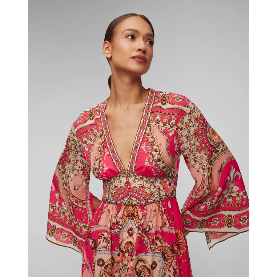 obrazek 1 Długa Sukienka Jedwabna Damska Camilla Kimono
