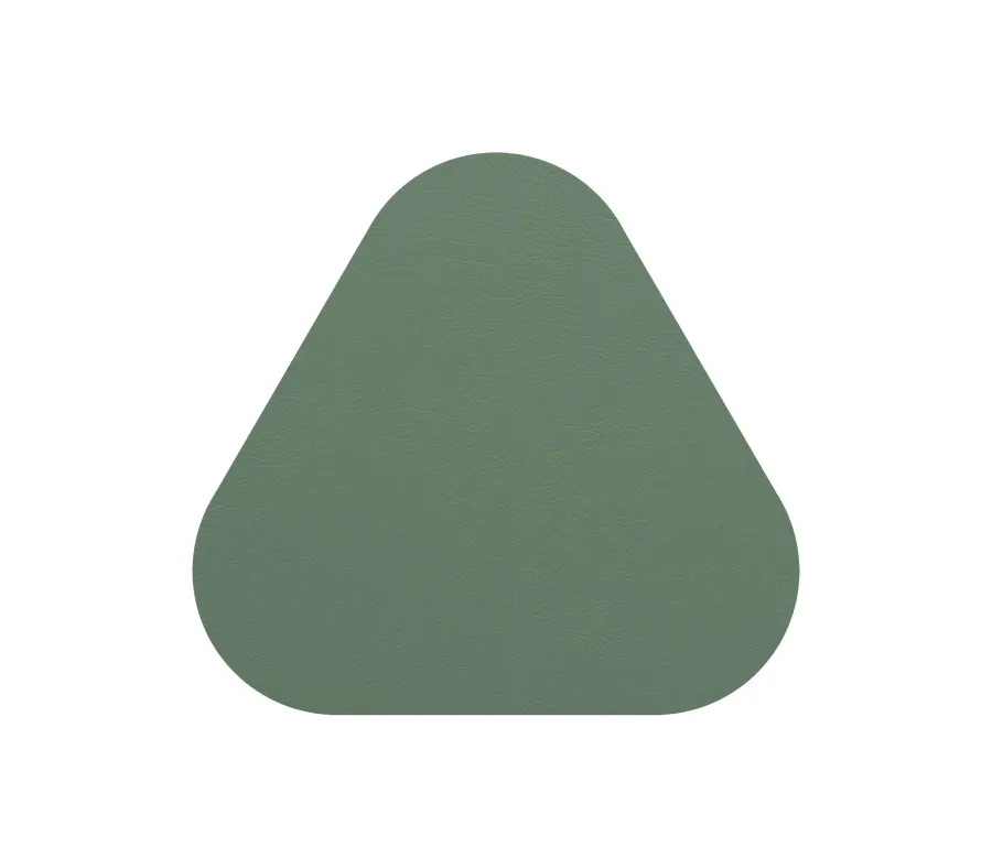 obrazek 3 Oryginalna trójkątna podkładka pod kieliszek ze skóry w kolorze jasnego błękitu i liści eukaliptusa