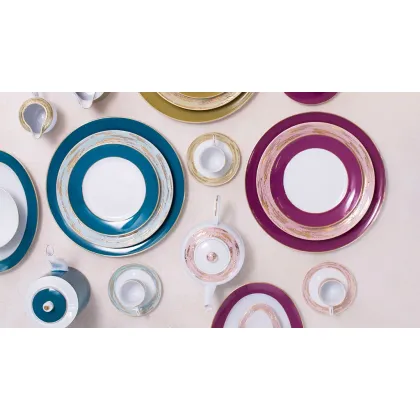 Zdjęcie Wyjątkowa porcelanowa zastawa stołowa dla 12 osób - Porcel