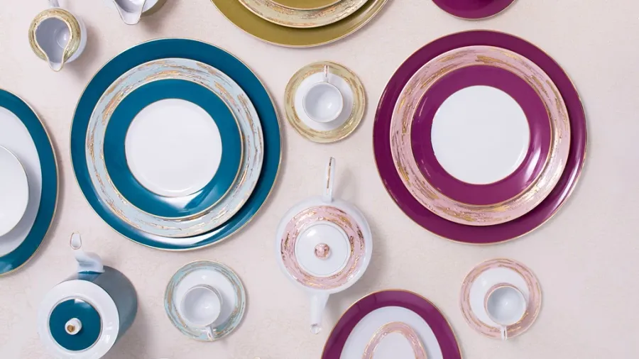obrazek 1 Wyjątkowa porcelanowa zastawa stołowa dla 12 osób - Porcel