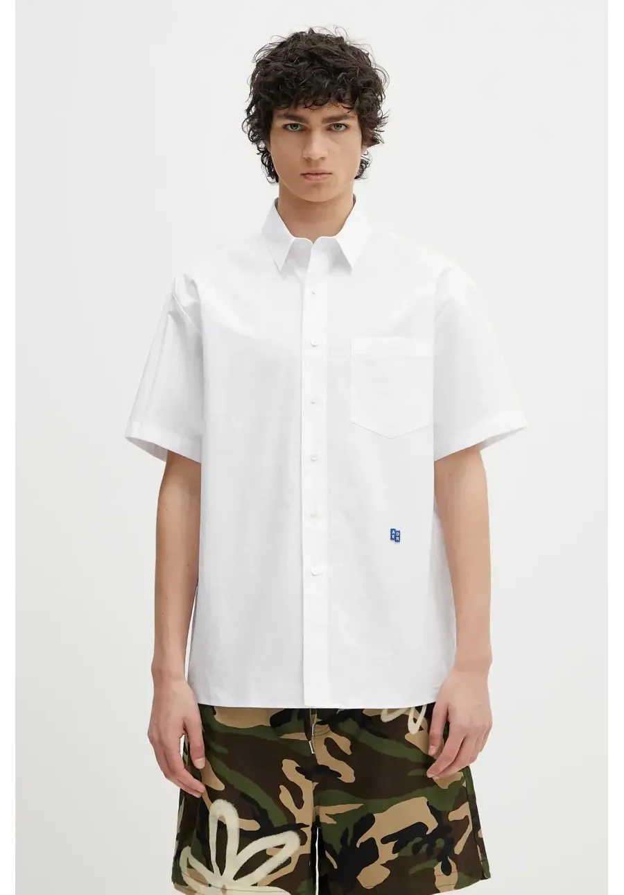 obrazek 1 Ader Error koszula bawełniana Apparel-Top męska kolor biały relaxed z kołnierzykiem klasycznym BN42FYSH0202WH