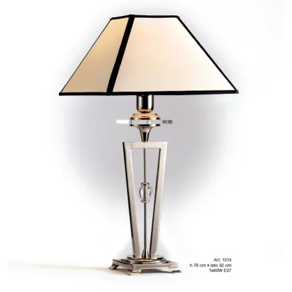 Picture Table lamp with a square shade in ivory color - Il Paralume Marina