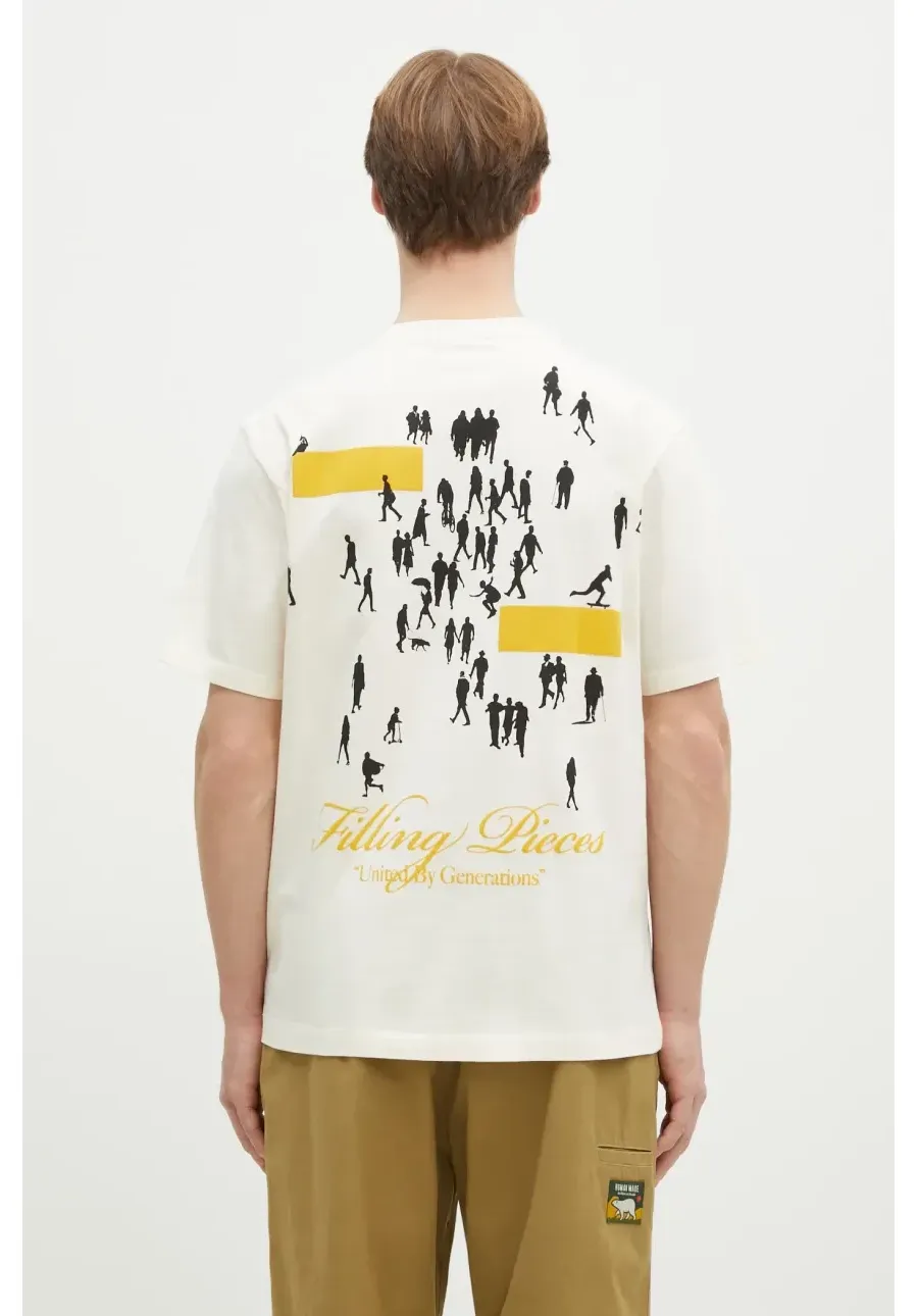 obrazek 1 Filling Pieces t-shirt bawełniany United by Generations męski kolor beżowy z nadrukiem 74499879936