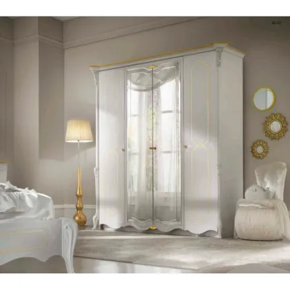 Zdjęcie Szafa 4-drzwiowa, drewniana, 2 lusterka zewnętrzne - Casa + 39