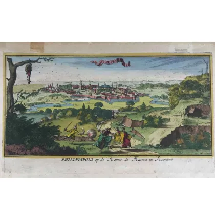 Zdjęcie Widok wytrawionego Philippipoli w arkuszu z szerokimi marginesami XVII w.