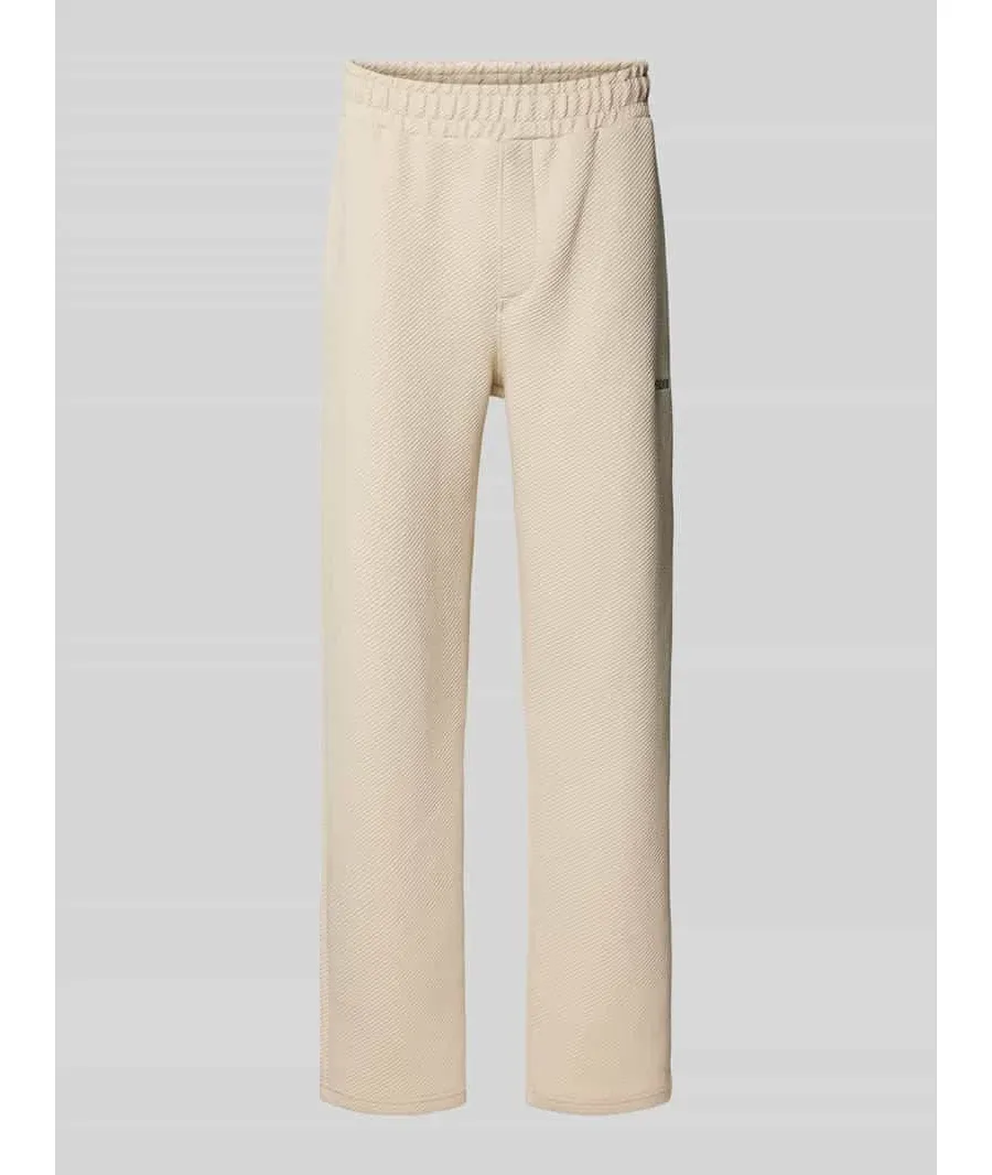 obrazek 1 Spodnie dresowe z szeroką nogawką i fakturowanym wzorem model ‘VEAL’