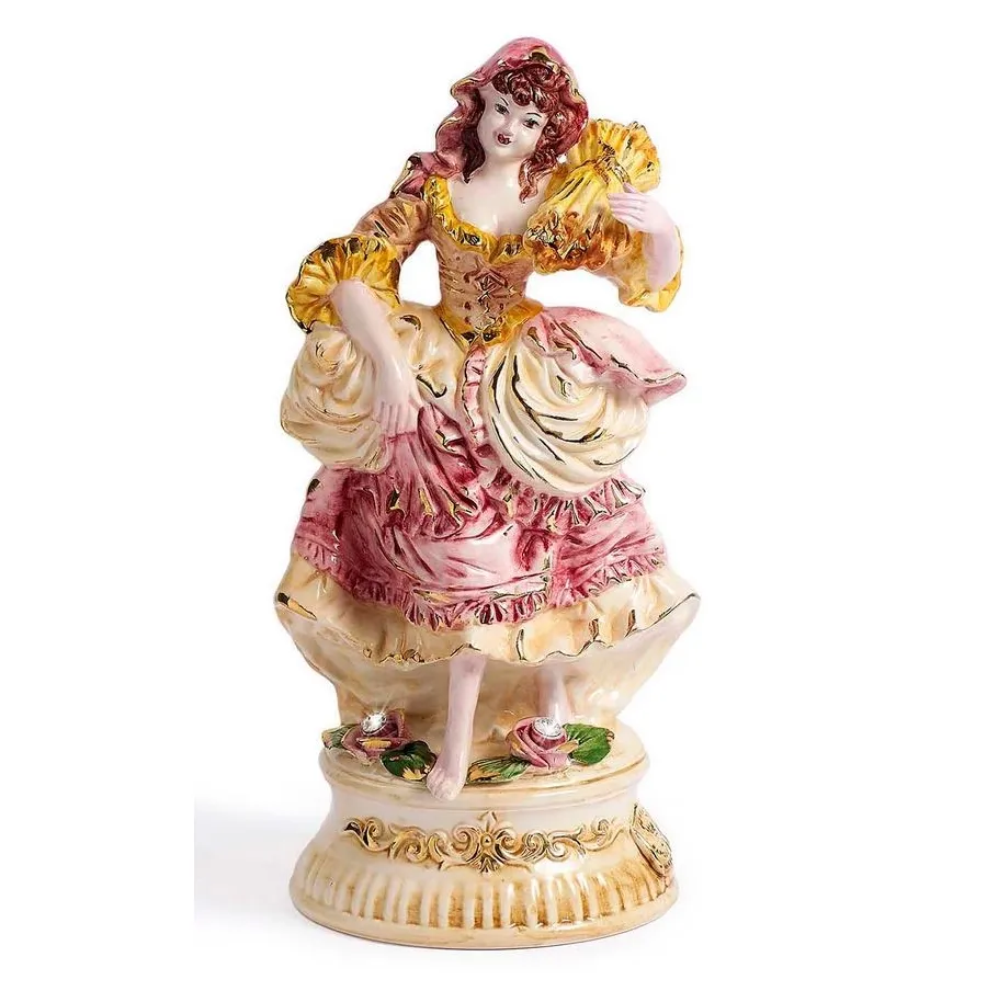 obrazek 1 Ceramiczna statuetka kobiety w stylu barokowym