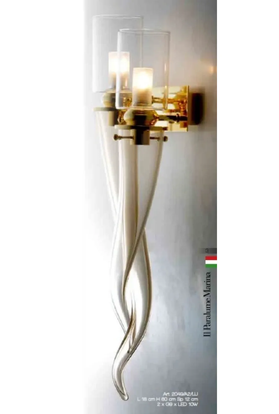obrazek 1 Lampa ścienna z miodowymi rogami Murano Elements - Il Paralume Marina