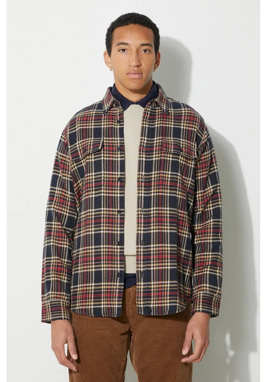 obrazek 1 Filson koszula bawełniana Vintage Flannel Work Shirt męska kolor granatowy regular z kołnierzykiem klasycznym FMCAM0016