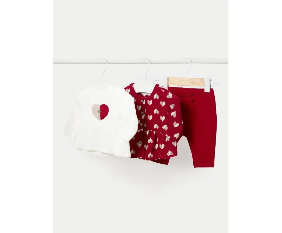 obrazek 1 Mayoral Komplet bluza, bluzka i spodnie 2785 Kolorowy Regular Fit