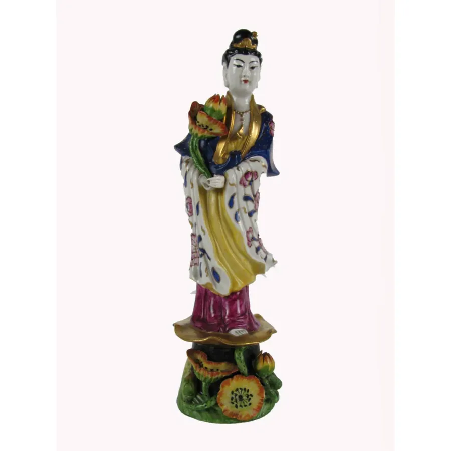 obrazek 1 Figura orientalnej kobiety z polichromowanej porcelany