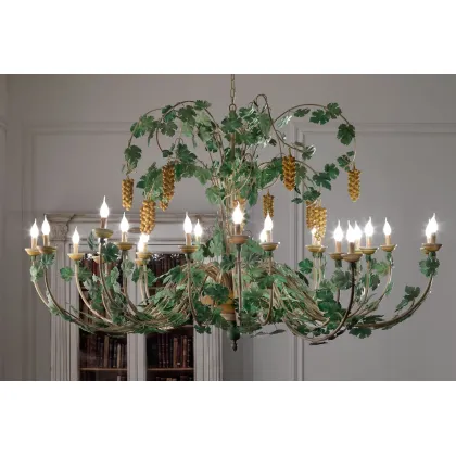 Zdjęcie Gustowny żyrandol zdobiony winogronami - Euro Lamp Art