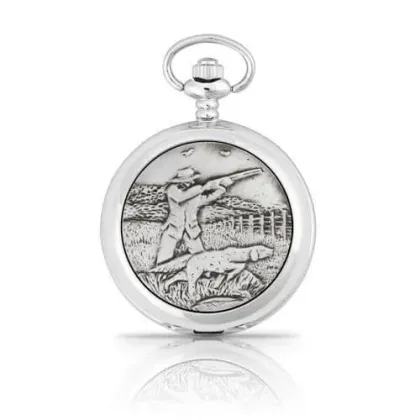 Zdjęcie Mechaniczny zegarek kieszonkowy zdobiony postacią sportowego strzelca – prezent dla mężczyzny