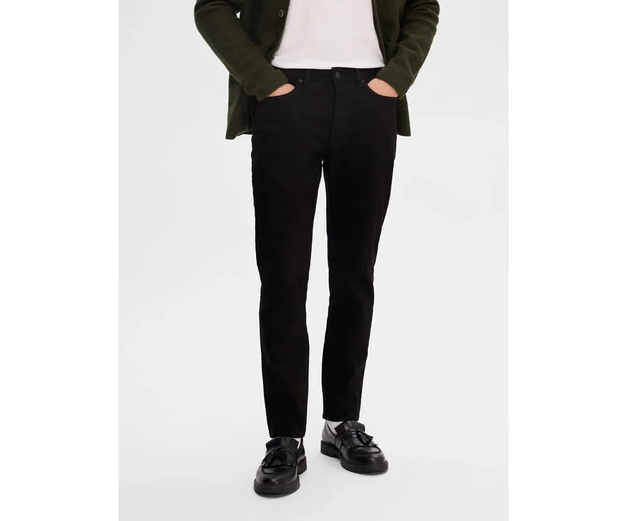 obrazek 1 Selected Homme Chinosy 16090492 Czarny Slim Tapered Fit