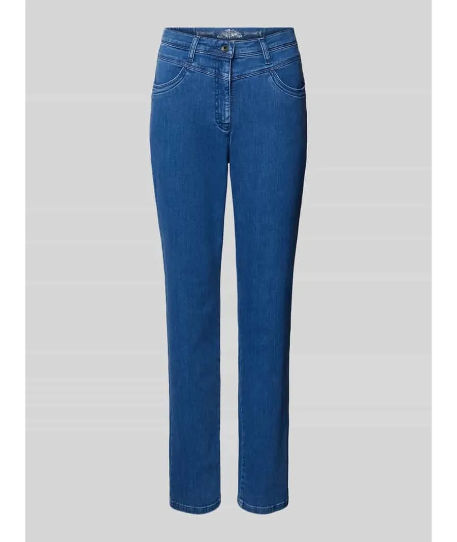 obrazek 1 Jeansy z prostą nogawką i ozdobnymi szwami model ‘Laura’