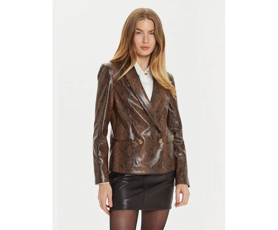 obrazek 1 TWINSET Kurtka z imitacji skóry 242TT2233 Brązowy Regular Fit