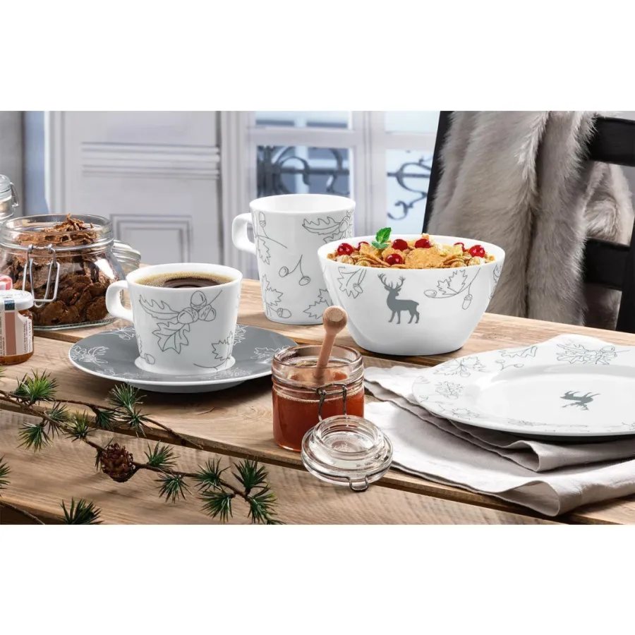 obrazek 4 Porcelanowa filiżanka do cappuccino lub herbaty zdobiona nowoczesnym wzorem - Seltmann Weiden