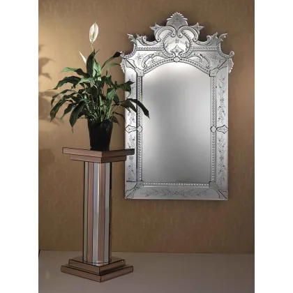 Zdjęcie Wyjątkowe szlifowane i grawerowane ręcznie lustro weneckie