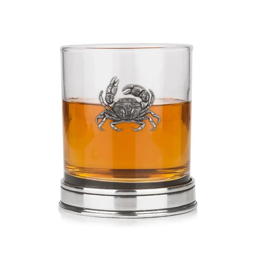 obrazek 1 Stylowa szklanka do whisky z wyjątkowym przedstawieniem kraba w kolorze miedzi – prezent dla niego lub dla niej