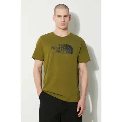 Zdjęcie The North Face t-shirt bawełniany M S/S Easy Tee męski kolor zielony z nadrukiem NF0A87N5PIB1