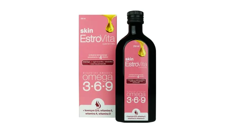 obrazek 1 Estrovita Skin, Kwasy omega-3-6-9, Płyn  250 ml