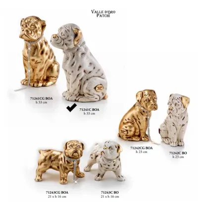 Picture Ceramic boxer dog in a collar - Valle d'oro Patchi