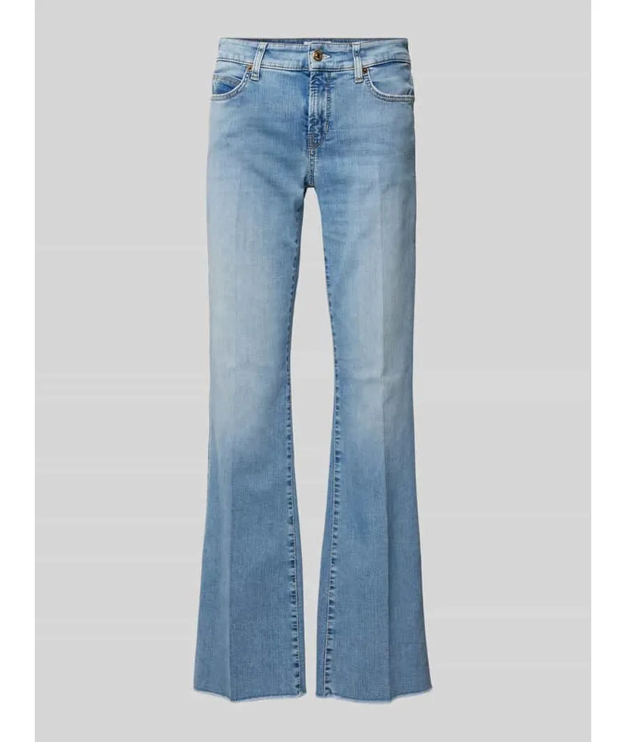 obrazek 1 Jeansy o kroju flared fit w kant