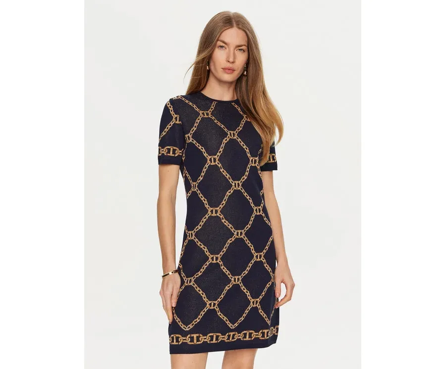 obrazek 1 TWINSET Sukienka dzianinowa 241TP3523 Granatowy Regular Fit