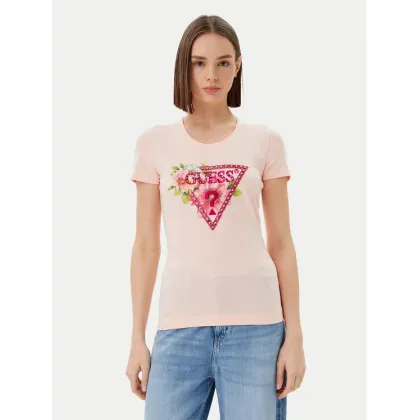 Zdjęcie Guess T-Shirt W5GI10 J1314 Różowy Slim Fit