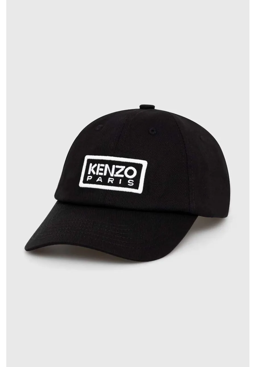 obrazek 1 Kenzo czapka z daszkiem bawełniana kolor czarny z aplikacją FE58AC711F32.99