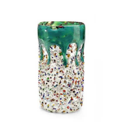Zdjęcie Ręcznie wykonany wazon z kolorowego szkła murano (25 cm)