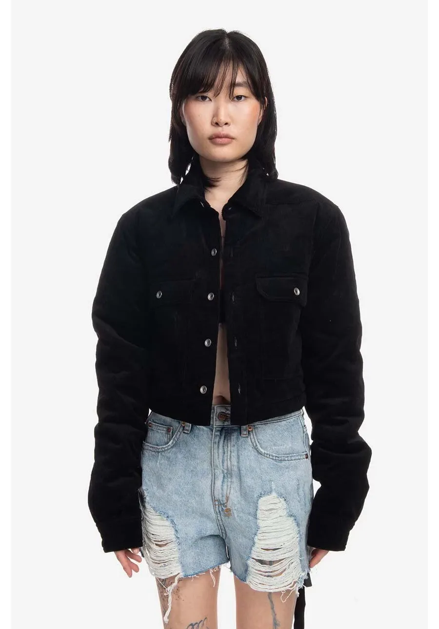 obrazek 1 Rick Owens kurtka Cropped Outershirt damska kolor czarny przejściowa DS02B4706.VS.BLACK-Black