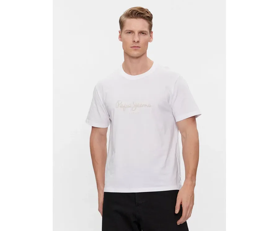obrazek 1 Pepe Jeans T-Shirt Chris PM509207 Biały Slim Fit