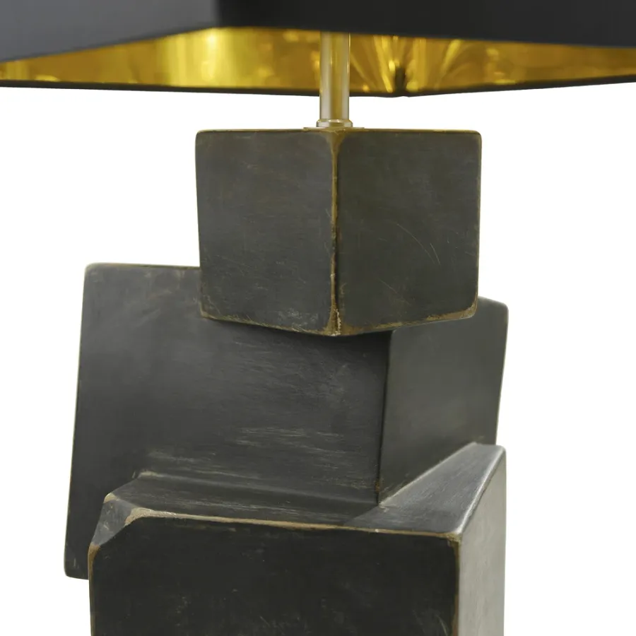 obrazek 4 Średniej wielkości lampa ceramiczna z pirytu H.31xL.22xP.22 cm