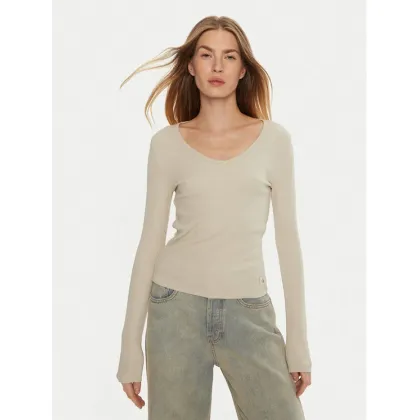 Zdjęcie Calvin Klein Jeans Bluzka J20J224197 Beżowy Slim Fit