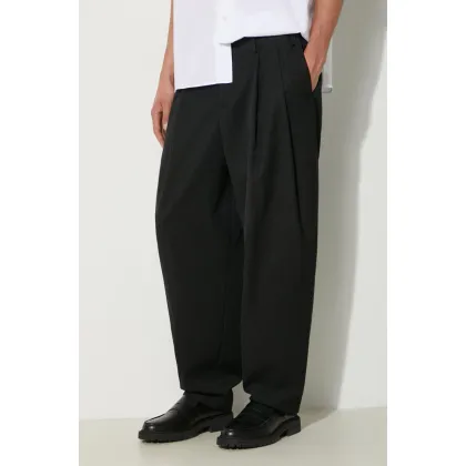 Zdjęcie Kenzo spodnie z domieszką wełny Relaxed School Boy Pant kolor czarny w fasonie chinos FE65PA3799RD.99