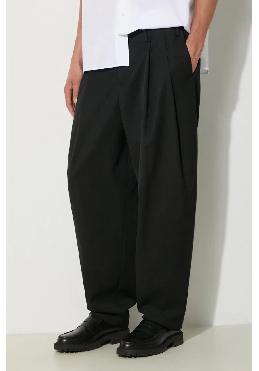 obrazek 1 Kenzo spodnie z domieszką wełny Relaxed School Boy Pant kolor czarny w fasonie chinos FE65PA3799RD.99