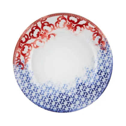 Zdjęcie Porcelanowy talerz obiadowy Timeless z oryginalnym czerwono-granatowym motywem dekoracyjnym - Vista Alegre