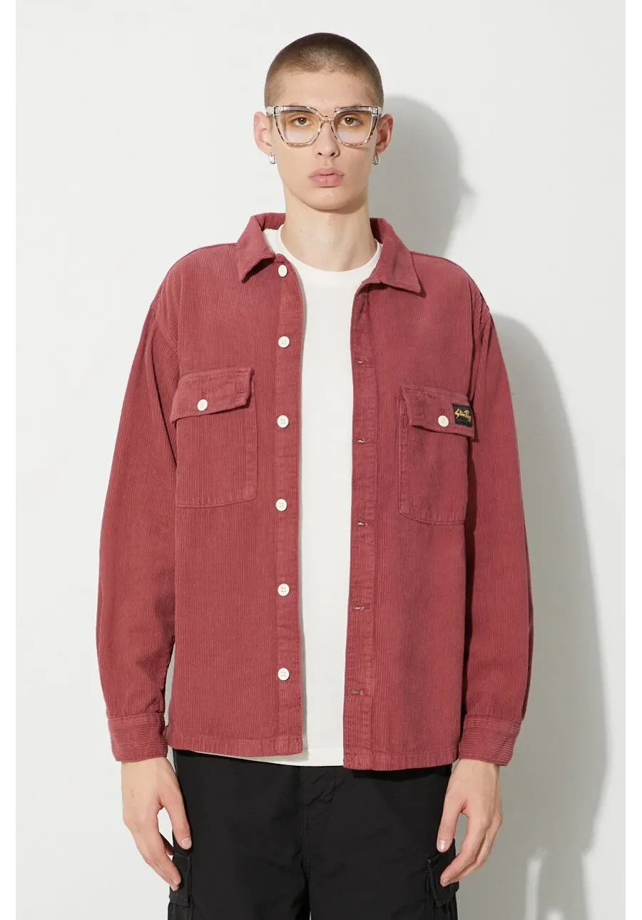 obrazek 1 Stan Ray koszula sztruksowa CPO SHIRT kolor bordowy regular z kołnierzykiem klasycznym AW2311142