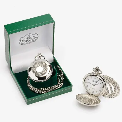 Zdjęcie Stylowy męski kwarcowy zegarek kieszonkowy wykonany z pewteru