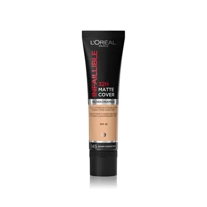 Zdjęcie L'Oréal Paris Infaillible 32H Matte Cover Podkład kremowy 30 ml Nr. 145 - Warm Undertone