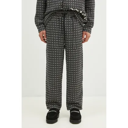 Zdjęcie PLEASURES spodnie z domieszką wełny Cross Easy Pants kolor szary proste P24F035