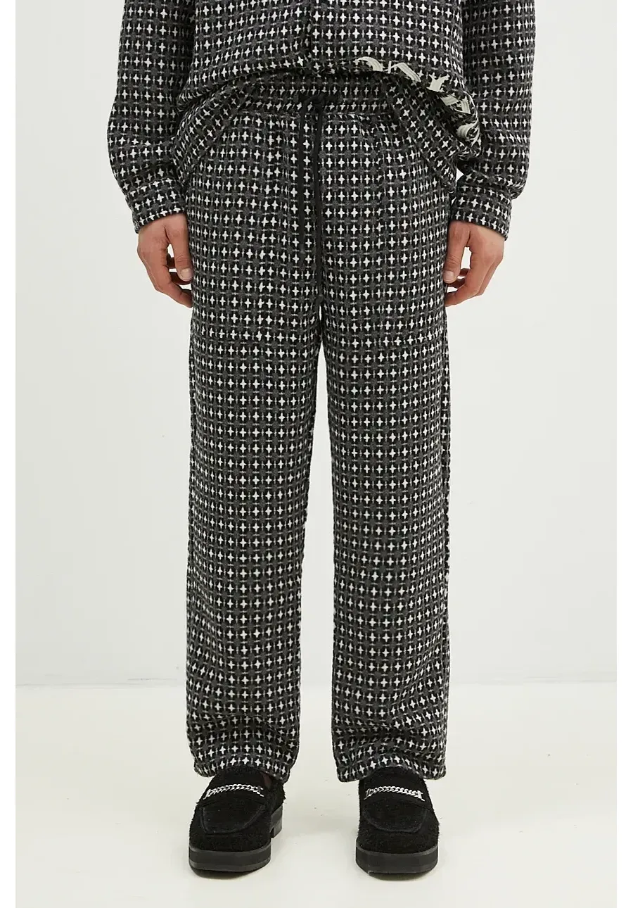 obrazek 1 PLEASURES spodnie z domieszką wełny Cross Easy Pants kolor szary proste P24F035