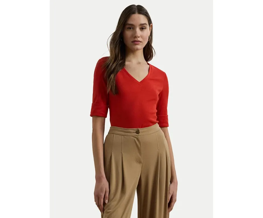 obrazek 1 LAUREN RALPH LAUREN Bluzka 200815843008 Czerwony Slim Fit